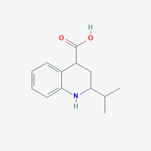 molecular formula C13H17NO2 B11887152 2-Isopropyl-1,2,3,4-tetrahydroquinoline-4-carboxylic acid 