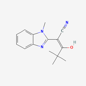 4,4-dimethyl-2-(1-methyl-1,3-dihydro-2H-benzimidazol-2-ylidene)-3-oxopentanenitrile