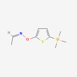 molecular formula C9H15NOSSi B11887194 (E)-Acetaldehyde O-(5-(trimethylsilyl)thiophen-2-yl) oxime 