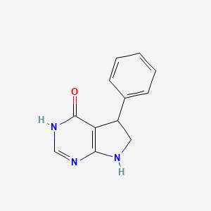 molecular formula C12H11N3O B11887276 5-Phenyl-6,7-dihydro-3H-pyrrolo[2,3-d]pyrimidin-4(5H)-one 