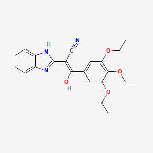 molecular formula C22H23N3O4 B1188730 2-(1,3-dihydro-2H-benzimidazol-2-ylidene)-3-oxo-3-(3,4,5-triethoxyphenyl)propanenitrile 