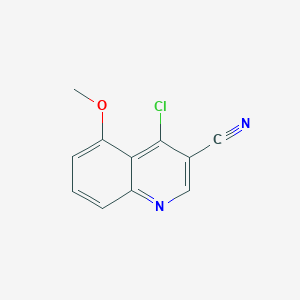 molecular formula C11H7ClN2O B11887349 4-Chloro-5-methoxyquinoline-3-carbonitrile 