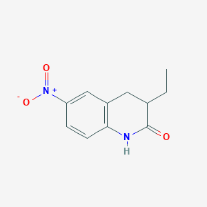 molecular formula C11H12N2O3 B11887360 3-Ethyl-6-nitro-3,4-dihydro-2(1H)-quinolinone 