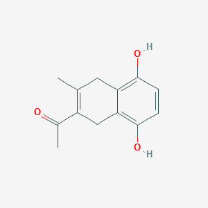 molecular formula C13H14O3 B11887365 1-(5,8-Dihydroxy-3-methyl-1,4-dihydronaphthalen-2-yl)ethan-1-one CAS No. 61346-00-7