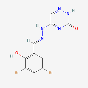 molecular formula C10H7Br2N5O2 B1188740 3,5-Dibromo-2-hydroxybenzaldehyde (3-oxo-2,3-dihydro-1,2,4-triazin-5-yl)hydrazone 
