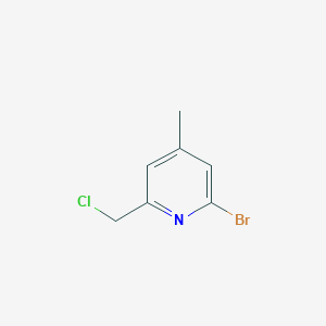 molecular formula C7H7BrClN B11887409 2-Bromo-6-(chloromethyl)-4-methylpyridine 