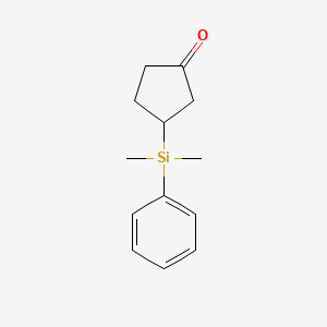 molecular formula C13H18OSi B11887427 Cyclopentanone, 3-(dimethylphenylsilyl)- CAS No. 109023-10-1