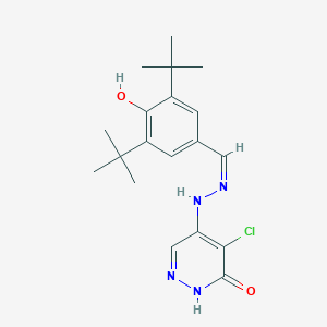 molecular formula C19H25ClN4O2 B1188748 3,5-Ditert-butyl-4-hydroxybenzaldehyde (5-chloro-6-oxo-1,6-dihydro-4-pyridazinyl)hydrazone 