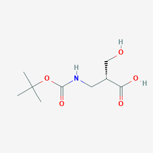 molecular formula C9H17NO5 B11887488 (R)-3-((tert-Butoxycarbonyl)amino)-2-(hydroxymethyl)propanoic acid 