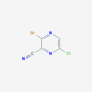 molecular formula C5HBrClN3 B11887511 3-Bromo-6-chloropyrazine-2-carbonitrile 