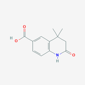 molecular formula C12H13NO3 B11887522 4,4-Dimethyl-2-oxo-1,2,3,4-tetrahydroquinoline-6-carboxylic acid 