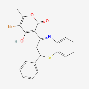 5-bromo-4-hydroxy-6-methyl-3-(2-phenyl-2,3-dihydro-1,5-benzothiazepin-4-yl)-2H-pyran-2-one