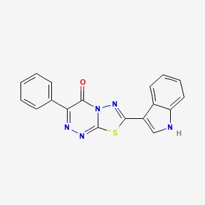 molecular formula C18H11N5OS B1188756 7-(1H-indol-3-yl)-3-phenyl-4H-[1,3,4]thiadiazolo[2,3-c][1,2,4]triazin-4-one 