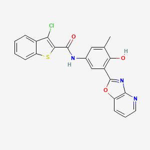 3-chloro-N-(4-hydroxy-3-methyl-5-[1,3]oxazolo[4,5-b]pyridin-2-ylphenyl)-1-benzothiophene-2-carboxamide