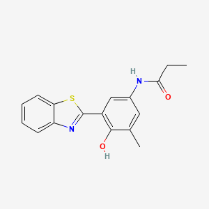 molecular formula C17H16N2O2S B1188763 N-[3-(1,3-benzothiazol-2-yl)-4-hydroxy-5-methylphenyl]propanamide 