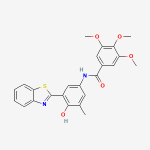 molecular formula C24H22N2O5S B1188764 N-[3-(1,3-benzothiazol-2-yl)-4-hydroxy-5-methylphenyl]-3,4,5-trimethoxybenzamide 
