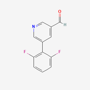 molecular formula C12H7F2NO B11887662 5-(2,6-Difluorophenyl)nicotinaldehyde CAS No. 1346691-84-6