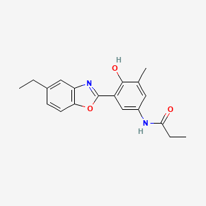 N-[3-(5-ethyl-1,3-benzoxazol-2-yl)-4-hydroxy-5-methylphenyl]propanamide