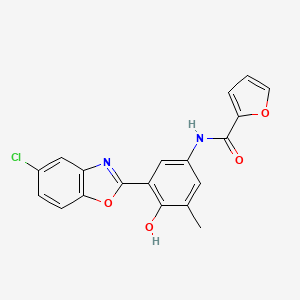 molecular formula C19H13ClN2O4 B1188769 N-[3-(5-chloro-1,3-benzoxazol-2-yl)-4-hydroxy-5-methylphenyl]-2-furamide 