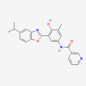 molecular formula C23H21N3O3 B1188770 N-[4-hydroxy-3-(5-isopropyl-1,3-benzoxazol-2-yl)-5-methylphenyl]nicotinamide 