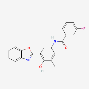 N-[3-(1,3-benzoxazol-2-yl)-4-hydroxy-5-methylphenyl]-3-fluorobenzamide