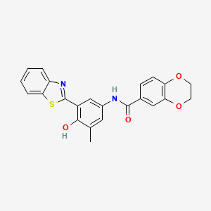 N-[3-(1,3-benzothiazol-2-yl)-4-hydroxy-5-methylphenyl]-2,3-dihydro-1,4-benzodioxine-6-carboxamide