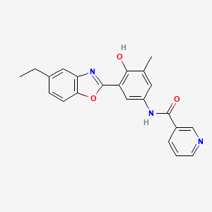 N-[3-(5-ethyl-1,3-benzoxazol-2-yl)-4-hydroxy-5-methylphenyl]nicotinamide
