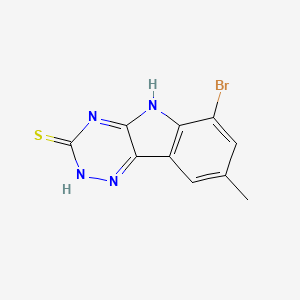 molecular formula C10H7BrN4S B1188778 6-bromo-8-methyl-5H-[1,2,4]triazino[5,6-b]indol-3-yl hydrosulfide 