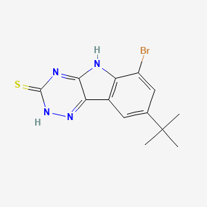 molecular formula C13H13BrN4S B1188779 6-bromo-8-tert-butyl-5H-[1,2,4]triazino[5,6-b]indole-3-thiol 