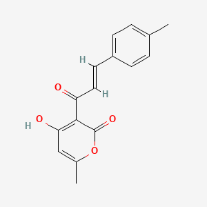 molecular formula C16H14O4 B1188786 4-hydroxy-6-methyl-3-[3-(4-methylphenyl)acryloyl]-2H-pyran-2-one 