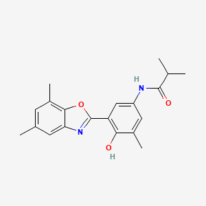 molecular formula C20H22N2O3 B1188787 N-[3-(5,7-dimethyl-1,3-benzoxazol-2-yl)-4-hydroxy-5-methylphenyl]-2-methylpropanamide 