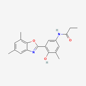 molecular formula C19H20N2O3 B1188788 N-[3-(5,7-dimethyl-1,3-benzoxazol-2-yl)-4-hydroxy-5-methylphenyl]propanamide 