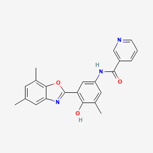 N-[3-(5,7-dimethyl-1,3-benzoxazol-2-yl)-4-hydroxy-5-methylphenyl]nicotinamide