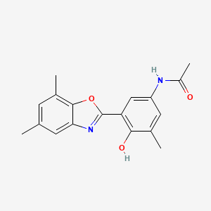 molecular formula C18H18N2O3 B1188791 N-[3-(5,7-dimethyl-1,3-benzoxazol-2-yl)-4-hydroxy-5-methylphenyl]acetamide 