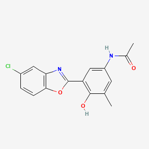 molecular formula C16H13ClN2O3 B1188793 N-[3-(5-chloro-1,3-benzoxazol-2-yl)-4-hydroxy-5-methylphenyl]acetamide 