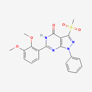 molecular formula C20H18N4O5S B1188799 6-(2,3-dimethoxyphenyl)-3-(methylsulfonyl)-1-phenyl-1,5-dihydro-4H-pyrazolo[3,4-d]pyrimidin-4-one 