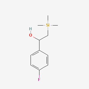 molecular formula C11H17FOSi B11888030 1-(4-Fluorophenyl)-2-(trimethylsilyl)ethanol 