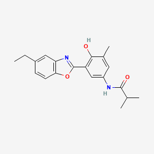 molecular formula C20H22N2O3 B1188806 N-[3-(5-ethyl-1,3-benzoxazol-2-yl)-4-hydroxy-5-methylphenyl]-2-methylpropanamide 