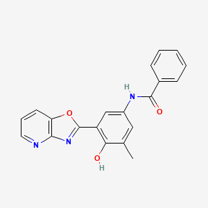 molecular formula C20H15N3O3 B1188807 N-(4-hydroxy-3-methyl-5-[1,3]oxazolo[4,5-b]pyridin-2-ylphenyl)benzamide 