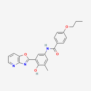 molecular formula C23H21N3O4 B1188809 N-(4-hydroxy-3-methyl-5-[1,3]oxazolo[4,5-b]pyridin-2-ylphenyl)-4-propoxybenzamide 