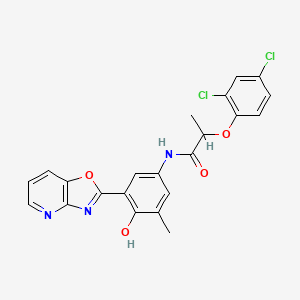 molecular formula C22H17Cl2N3O4 B1188810 2-(2,4-dichlorophenoxy)-N-(4-hydroxy-3-methyl-5-[1,3]oxazolo[4,5-b]pyridin-2-ylphenyl)propanamide 