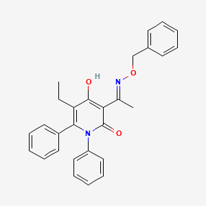 molecular formula C28H26N2O3 B1188815 3-[N-(benzyloxy)ethanimidoyl]-5-ethyl-4-hydroxy-1,6-diphenyl-2(1H)-pyridinone 