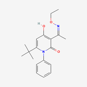 molecular formula C19H24N2O3 B1188817 6-tert-butyl-3-(N-ethoxyethanimidoyl)-4-hydroxy-1-phenyl-2(1H)-pyridinone 