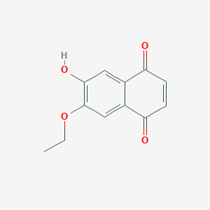 molecular formula C12H10O4 B11888174 6-Ethoxy-7-hydroxynaphthalene-1,4-dione CAS No. 90163-21-6