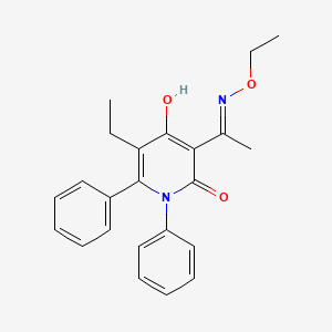 molecular formula C23H24N2O3 B1188820 3-(N-ethoxyethanimidoyl)-5-ethyl-4-hydroxy-1,6-diphenyl-2(1H)-pyridinone 