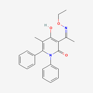 molecular formula C22H22N2O3 B1188821 3-(N-ethoxyethanimidoyl)-4-hydroxy-5-methyl-1,6-diphenyl-2(1H)-pyridinone 