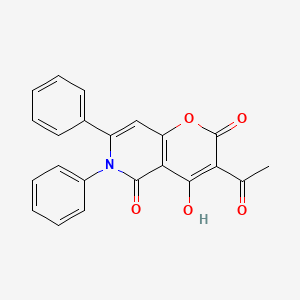 molecular formula C22H15NO5 B1188825 3-acetyl-4-hydroxy-6,7-diphenyl-2H-pyrano[3,2-c]pyridine-2,5(6H)-dione 