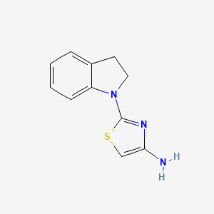 molecular formula C11H11N3S B11888255 2-(Indolin-1-yl)thiazol-4-amine 