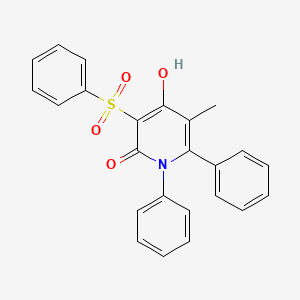 molecular formula C24H19NO4S B1188827 4-hydroxy-5-methyl-1,6-diphenyl-3-(phenylsulfonyl)-2(1H)-pyridinone 