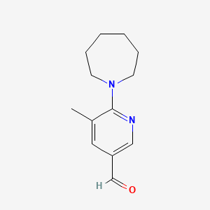 molecular formula C13H18N2O B11888275 6-(Azepan-1-yl)-5-methylnicotinaldehyde 